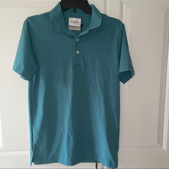 Goodfellow & Co Men's Short Sleeve Polo Shirt- Cloudy Turquoise - Picture 5 of 5